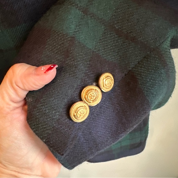 Vintage 80s Tommy Hilfiger Wool Union Made Tartan Plaid Varsity Blazer - Picture 7 of 11